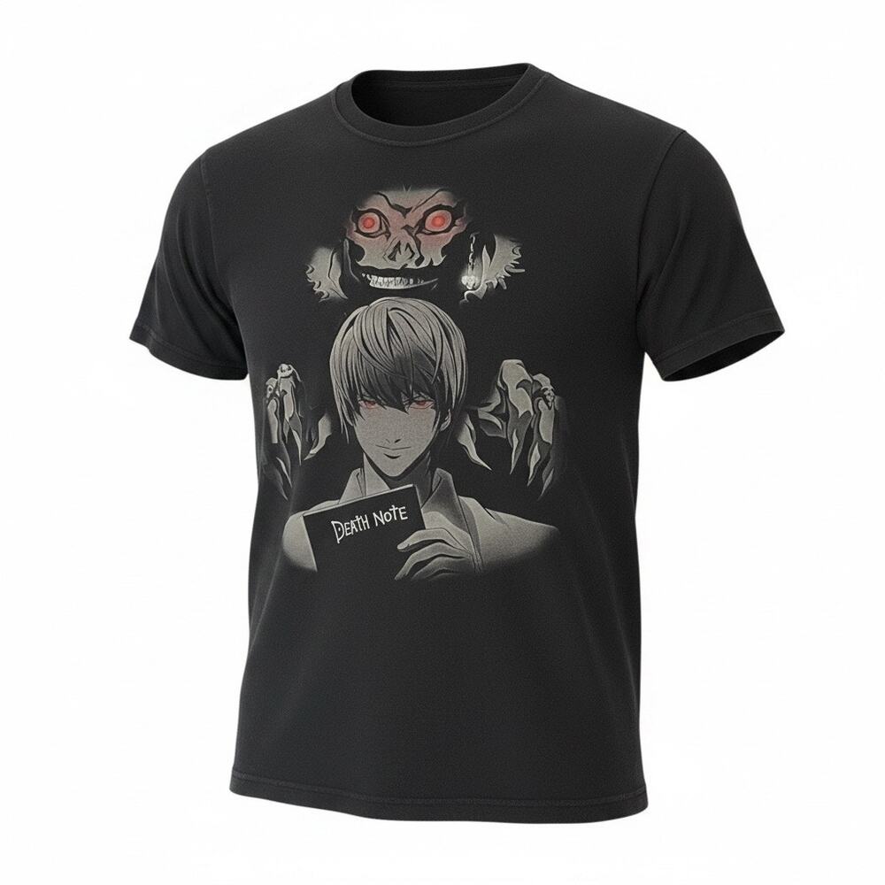 Death Note Light Yagami Ryuk Anime T Shirt Mens Medium Black Graphic Tee